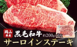 【ふるさと納税】＜岡山県産黒毛和牛＞サーロインステーキ　約200g×3枚 TY0-0363