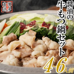 【ふるさと納税】ZH108.博多名物もつ鍋（醤油味4〜6人前）