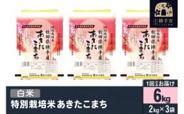 【ふるさと納税】【白米】令和5年産 特別栽培米あきたこまち 6kg(2kg×3袋)