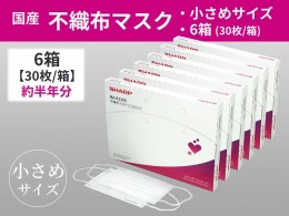 【ふるさと納税】SH-05　シャープ製不織布マスク　【小さめサイズ】30枚入×6箱