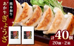 【ふるさと納税】熊本県産 あか牛 ぎょうざ 20個×2箱 熊本 赤牛 褐牛 あかうし 褐毛和種 肥後 冷凍 国産 牛肉【有限会社 三協畜産】[YCG