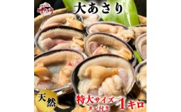 【ふるさと納税】岬だよりの＜知多半島名物＞天然大あさり 半割り(冷凍)特大サイズ約1kg(タレ付き)