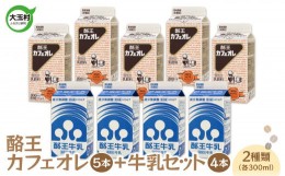 【ふるさと納税】酪王カフェオレ（300ml×5本）　牛乳（300ml×4本）　9本セット【01132】 酪王　カフェ オレ コーヒー 生乳 牛乳 ミルク