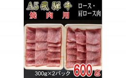 【ふるさと納税】『A5等級』飛騨牛焼肉用600g　ロース又は肩ロース肉【1432056】