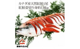 【ふるさと納税】天然紅鮭 1尾姿切身 甘塩 約1.8kg【1429656】