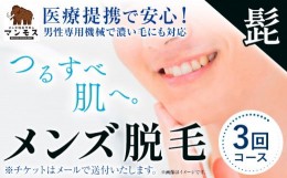 【ふるさと納税】脱毛 メンズ 髭脱毛チケット 3回コース メンズ脱毛サロンマンモス南流山店《30日以内に出荷予定(土日祝除く)》千葉県 流