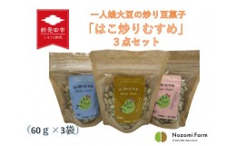 【ふるさと納税】一人娘大豆の炒り豆菓子 はこ炒りむすめ 3点セット　【 炒り大豆 豆菓子 一人娘 大豆 セット 農福連携 B31 】