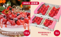 【ふるさと納税】定期便 2回 2024年 クリスマス 限定 福岡産 あまおう 苺 ゴロゴロジェラート アイスケーキ 5号＆あまおう スタンダード 