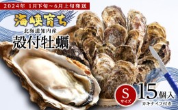 【ふるさと納税】海峡育ち 殻付き牡蠣 Sサイズ 15個入り カキナイフ付＜上磯郡漁業協同組合＞ 生牡蠣 かき カキ 貝 海鮮 BBQ 鍋 ギフト