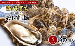 【ふるさと納税】海峡育ち 殻付き牡蠣 Sサイズ 35個入り 牡蠣ナイフ付 かき カキ 貝 海鮮 BBQ ギフト ＜上磯郡漁業協同組合＞