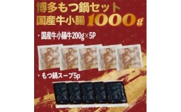 【ふるさと納税】＜数量限定＞国産牛もつ鍋セット1000g　醤油味【1438395】