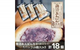 【ふるさと納税】和菓子 焼菓子 まんじゅう 魚沼あんぱん万十 6個×3パック 計18個 饅頭 あんこ 餡子 米粉 コシヒカリ 新潟県 南魚沼市