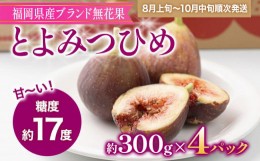 【ふるさと納税】福岡県産ブランド無花果「とよみつひめ」(約300g×4パック)