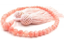 【ふるさと納税】ピンク珊瑚念珠数珠（fju-105）