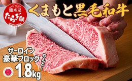 【ふるさと納税】【G1認証】くまもと黒毛和牛 サーロインステーキ 【豪華ブロック】約1.8kg【 ブランド 牛肉 ステーキ 大容量 熊本県産 