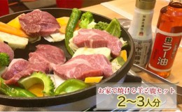 【ふるさと納税】[?5904-0491]お家で焼ける羊と鹿セット2〜3人分♪（ラム肉200g、鹿肉200g、自家栽培の野菜100g、自家製のタレ)