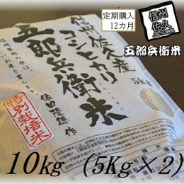 【ふるさと納税】【令和５年産　新米】定期便 特別栽培米 五郎兵衛米 玄米 10Kg 12カ月 GG-01012 オーガニック研究会【 お米 コシヒカリ 