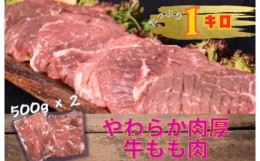 【ふるさと納税】牛 もも肉 ステーキ 塩仕込み 計約1kg 牛肉 肉 もも ※配送不可:離島