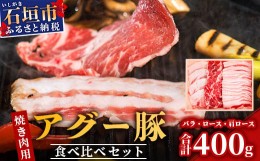 【ふるさと納税】アグー豚(F1種) 南ぬ豚　焼肉用　食べくらべセット【 南ぬ豚　アグー豚　焼肉　食べ比べ　豚肉　石垣　石垣島　沖縄　八