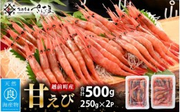 【ふるさと納税】鮮度抜群！越前町産 甘えび 250g × 2P セット 小分け パックで食べやすい！【えび エビ 海老 刺身 海鮮 海産物 魚貝類 