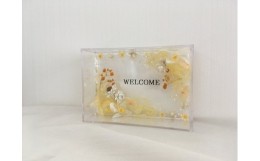 【ふるさと納税】ハーバリウムプレート Welcome to my home （オイル少量タイプ） イエロー ／ kanon インテリア プリザーブドフラワー 