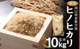 【ふるさと納税】GB10　令和5年産新米　岡山県倉敷市産 ヒノヒカリ　玄米10kg