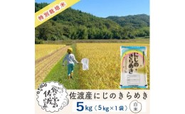 【ふるさと納税】佐渡島産 にじのきらめき 白米5kg×1袋【令和5年産】特別栽培米