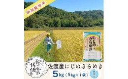 【ふるさと納税】【新米・先行予約】佐渡島産 にじのきらめき 無洗米5Kg×1袋 特別栽培米 令和6年産