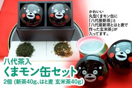 【ふるさと納税】八代茶入くまモン缶（八代産新茶40g はと麦玄米茶40g）