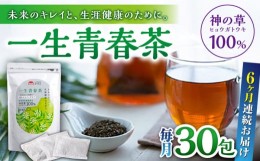 【ふるさと納税】【全6回定期便】一生青春茶 30包 サプリ サプリメント 神の草 日本山人参 ヒュウガトウキ ティーバッグ【ひなたふぁーむ