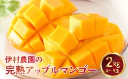 【ふるさと納税】■【先行予約】伊村農園こだわり栽培！完熟アップルマンゴー2kg（4〜5玉）【7月中旬〜8月上旬】　W026-002u