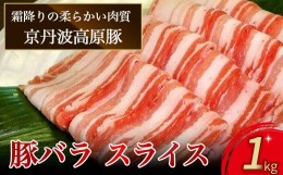 【ふるさと納税】京丹波高原豚 豚バラ スライス 1kg しゃぶしゃぶ 焼肉 国産 ブランド 豚肉 豚 バラ 冷凍