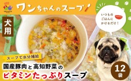 【ふるさと納税】R5-088．いつものごはんにかけるだけ！国産豚肉と高知野菜のビタミンたっぷりスープ 12袋セット【ペットフード】