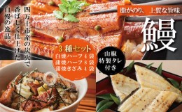 【ふるさと納税】R5-365．＜四万十食品＞うなぎ蒲焼　ハーフ８袋＋きざみ４袋＋白焼ハーフ４袋／Ｆ