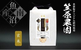 【ふるさと納税】【令和５年産】南魚沼産 笠原農園米 十年間農薬不使用コシヒカリ玄米 5kg