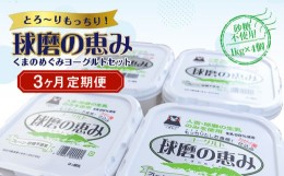 【ふるさと納税】【3ヶ月定期便】球磨の恵みヨーグルトセット（砂糖不使用1kg×4個）計12kg