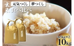 【ふるさと納税】米 元気つくし ＆ 夢つくし 食べ比べセット 玄米 各5kg 計10kg [ビーキューブ 福岡県 筑紫野市 21760549] お米 福岡県産