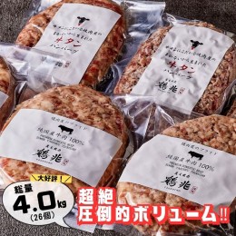 【ふるさと納税】牛タンハンバーグ [150g×24個]＆おまけ 国産牛肉100%ハンバーグ [200g×2個] [1361]