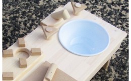 【ふるさと納税】手作り木製 ままごとキッチン・RHK-LX 素材色バージョン 099H2104