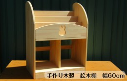 【ふるさと納税】手作り木製 絵本棚（幅60cm） 099H2123