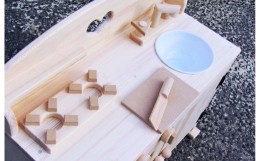 【ふるさと納税】手作り木製 ままごとキッチンDHK 素材色バージョン 099H2144