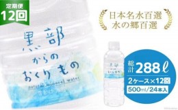 【ふるさと納税】[?5313-0416]【合計576本】定期便 黒部からのおくりもの 500ml×24本×2ケース×12回 総計288L 名水百選 黒部の名水 防