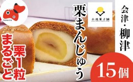 【ふるさと納税】栗が丸々1個入った　食べ応え抜群「くりまんじゅう」15個入り【1447457】