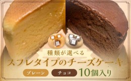 【ふるさと納税】スフレタイプ の チーズケーキ 10個入 【プレーン5個・チョコ5個】