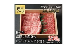 【ふるさと納税】神戸牛　霜降りと赤身のしゃぶしゃぶすき焼き　250g【1443131】