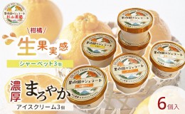 【ふるさと納税】果樹園のジェラート 柑橘食べ比べ6個セット 100ml×6個 冷凍 ギフト アイスクリーム シャーベット