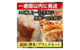 【ふるさと納税】【1週間以内に発送！】計130個　福岡ブランド　博多黒豚一口生餃子と博多エビ入り一口生餃子セット