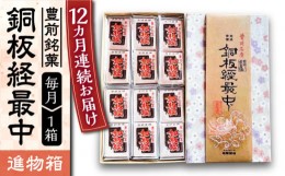 【ふるさと納税】【全12回定期便】【進物箱】銅板経最中 12個入り《豊前市》【武蔵屋】お中元 ギフト 贈り物 和菓子 饅頭 [VBU013]