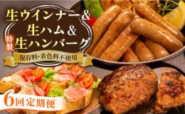 【ふるさと納税】【全6回定期便】特製 生ハンバーグ 生ハム 生ウインナー 3種 セット 糸島市 / 志摩スモークハウス 肉 加工品 [AOA030]