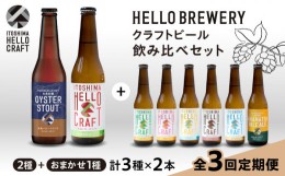 【ふるさと納税】【全3回定期便】【 6本 飲み比べ 】糸島 クラフト ビール 瓶 詰め合わせ 6本 セット 糸島市 / HELLO BREWERY 地ビール 